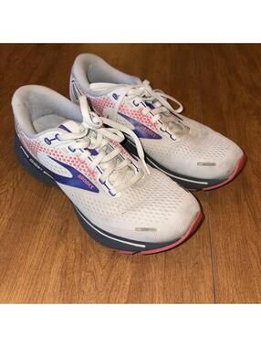 Brooks Ghost Running Shoes Women's Size 8.5 White Purple Pink Sport Comfort